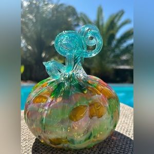 Handblown glass pumpkin